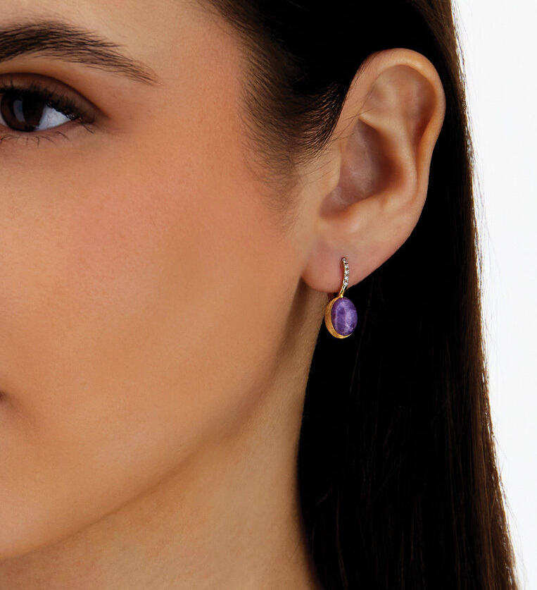Nanis - 18ct Gold BOULES LEPIDOLITE EARRINGS SMALL