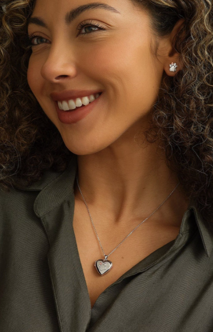 Clogau Paw Prints on My Heart Silver Locket