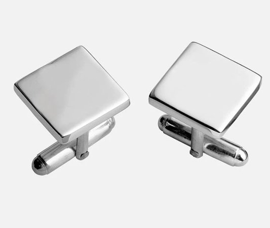 Carrs Plain Square Sterling Silver Cufflinks
