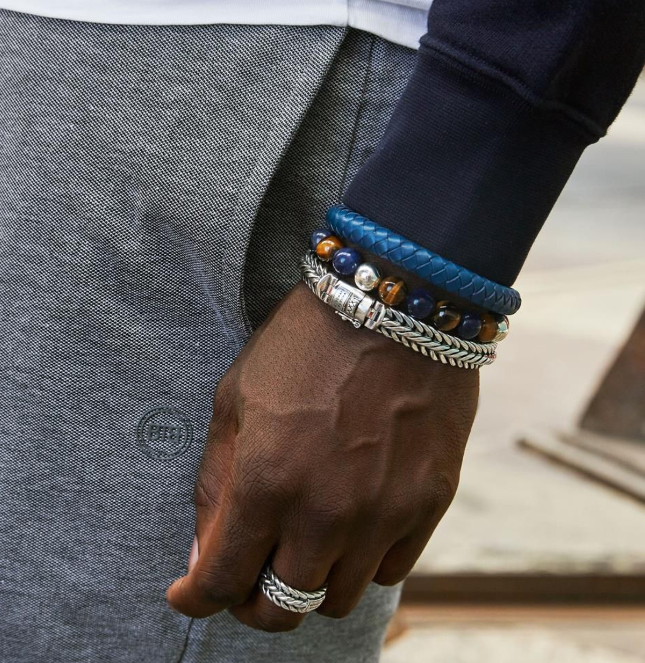 BRACELET BEN LEATHER Navy