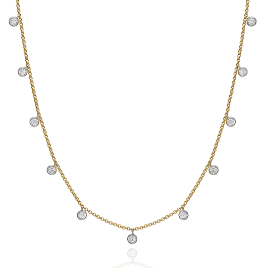18ct Yellow Gold Spectacle-Set Diamond Necklace