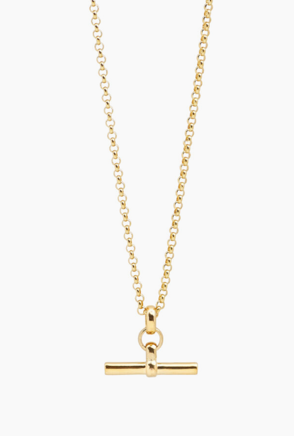 Tilly Sveaas Small Gold T-Bar On Belcher Chain