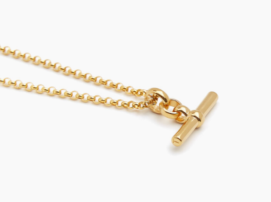 Tilly Sveaas Small Gold T-Bar On Belcher Chain