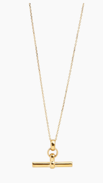 Tilly Sveaas Small Gold T-Bar On Trace Chain