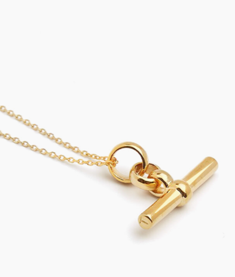 Tilly Sveaas Small Gold T-Bar On Trace Chain