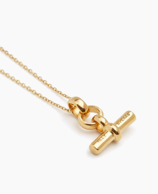 Tilly Sveaas Mini Gold T-Bar On Trace Chain