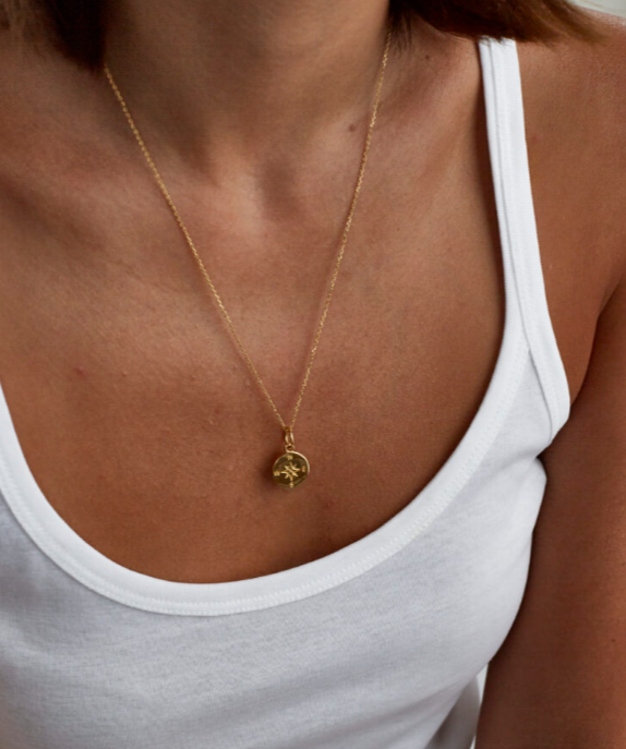 Tilly Sveaas Small Gold Compass On Trace Chain