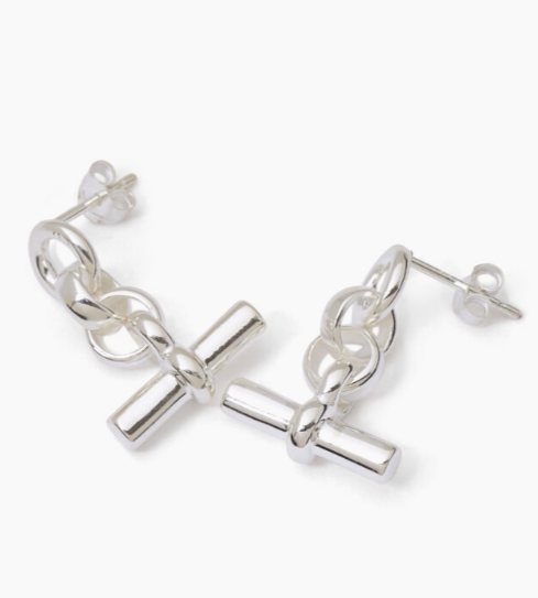 Tilly Sveaas Silver T-Bar Drop Earrings
