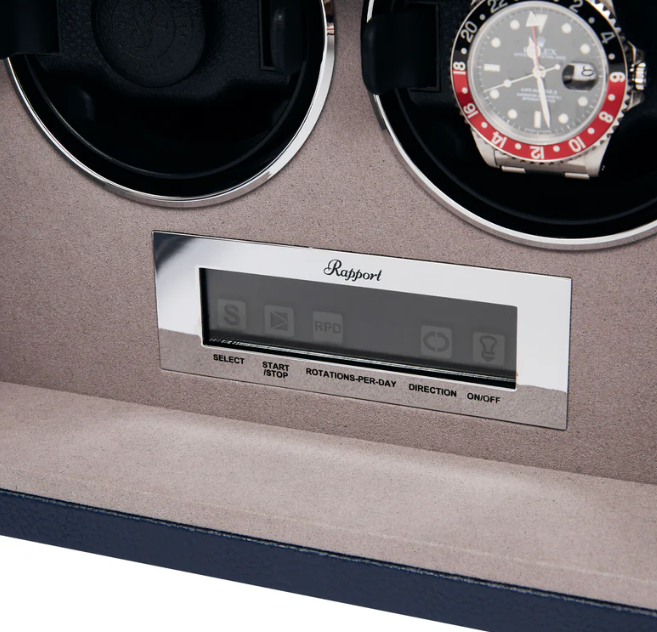 Rapport Watch Winders - Quantum Duo Watch Winder - Navy