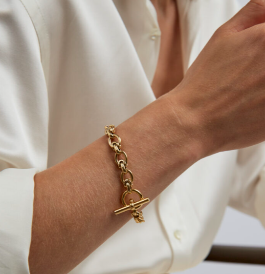 Tilly Sveaas Small Gold Interlock Bracelet