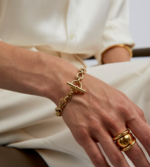 Tilly Sveaas Small Gold Interlock Bracelet