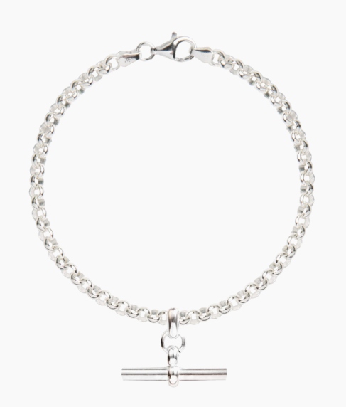 Tilly Sveaas Silver Belcher Bracelet With Silver T-Bar