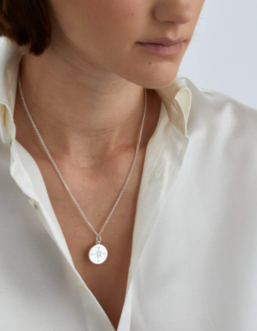 Tilly Sveaas Large Silver Compass Necklace