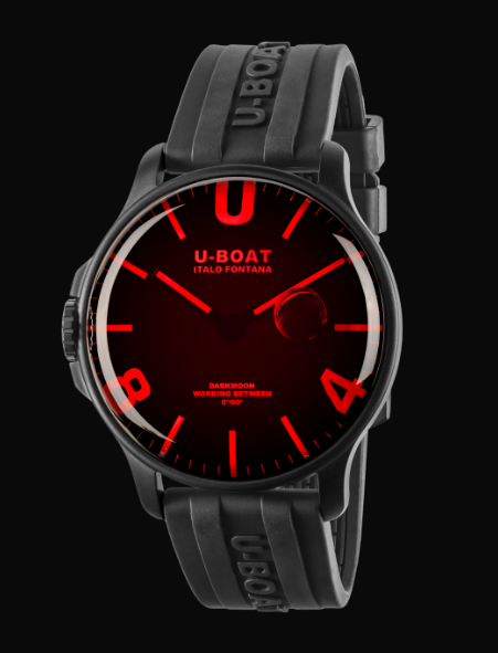 U-BOAT DARKMOON DARKMOON RED GLASS PVD CODE 8466/D