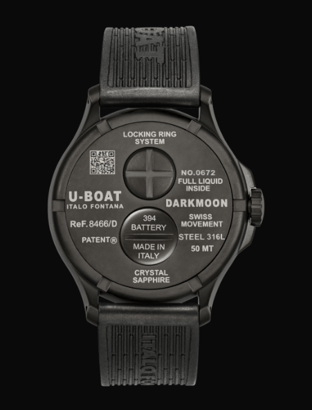 U-BOAT DARKMOON DARKMOON RED GLASS PVD CODE 8466/D