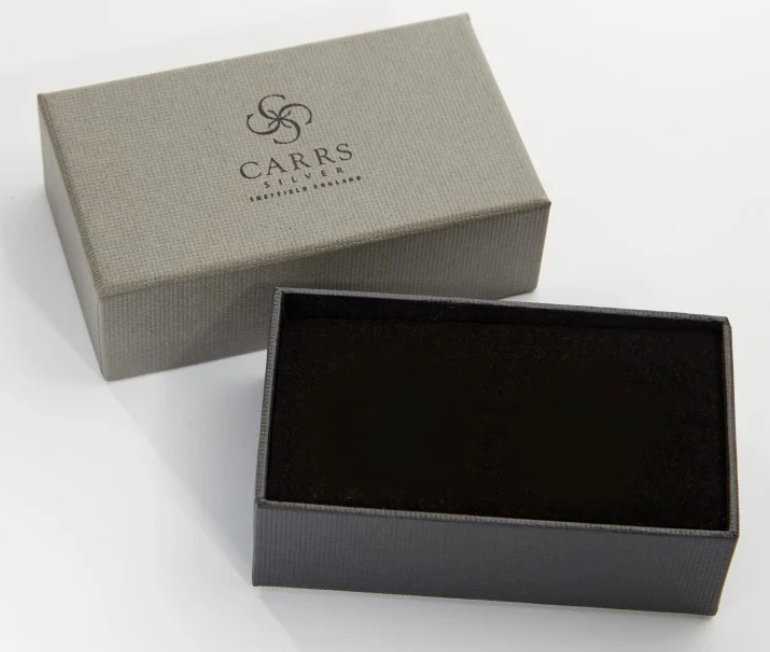 Carrs Large Feature Hallmark Sterling Silver Oval Post Cufflinks