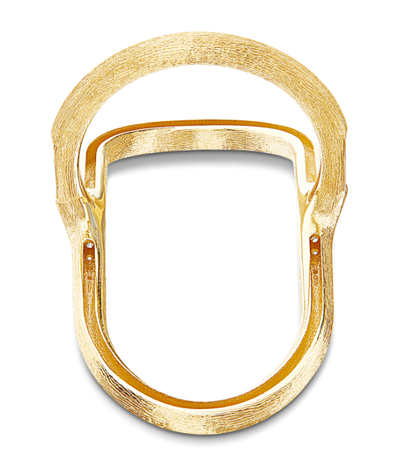 Nanis - 18ct Gold "Libera" gold and diamonds opened design ring