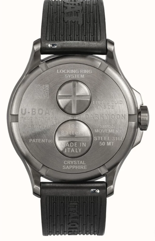 U-BOAT U-Boat Darkmoon SS (46.5mm) Imperial Blue Soleil Dial / Black Vulcanised Rubber Strap 8704/E