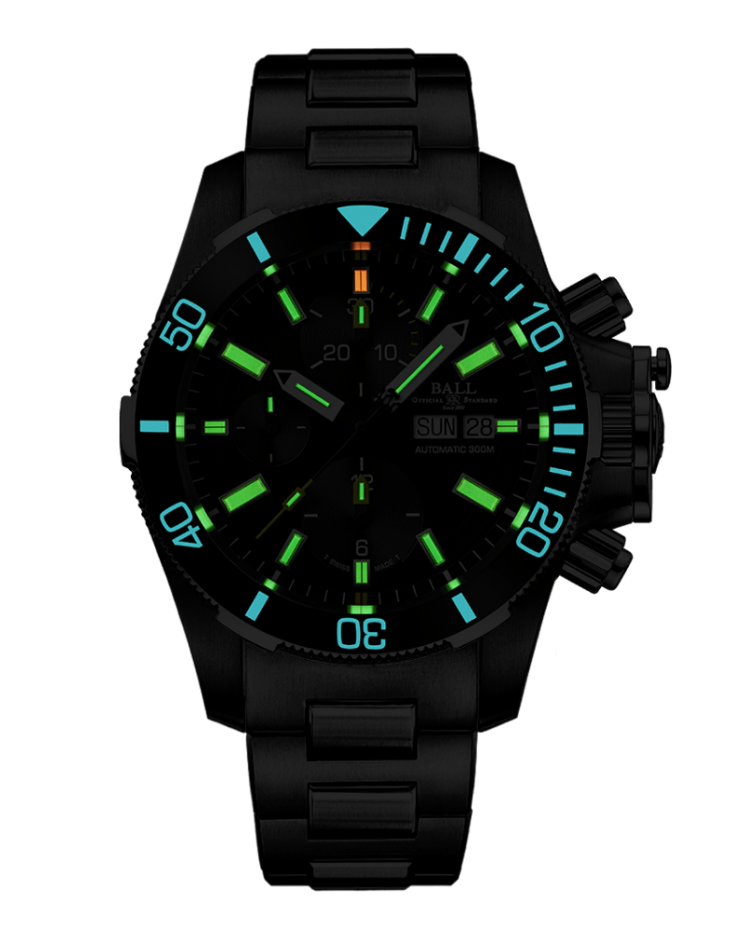 Engineer Hydrocarbon | Submarine Warefare Ceramic Chronograph | Steel Bracelet | DC2276A-S-BK | Ball Watches for sale by Hooper Bolton UK