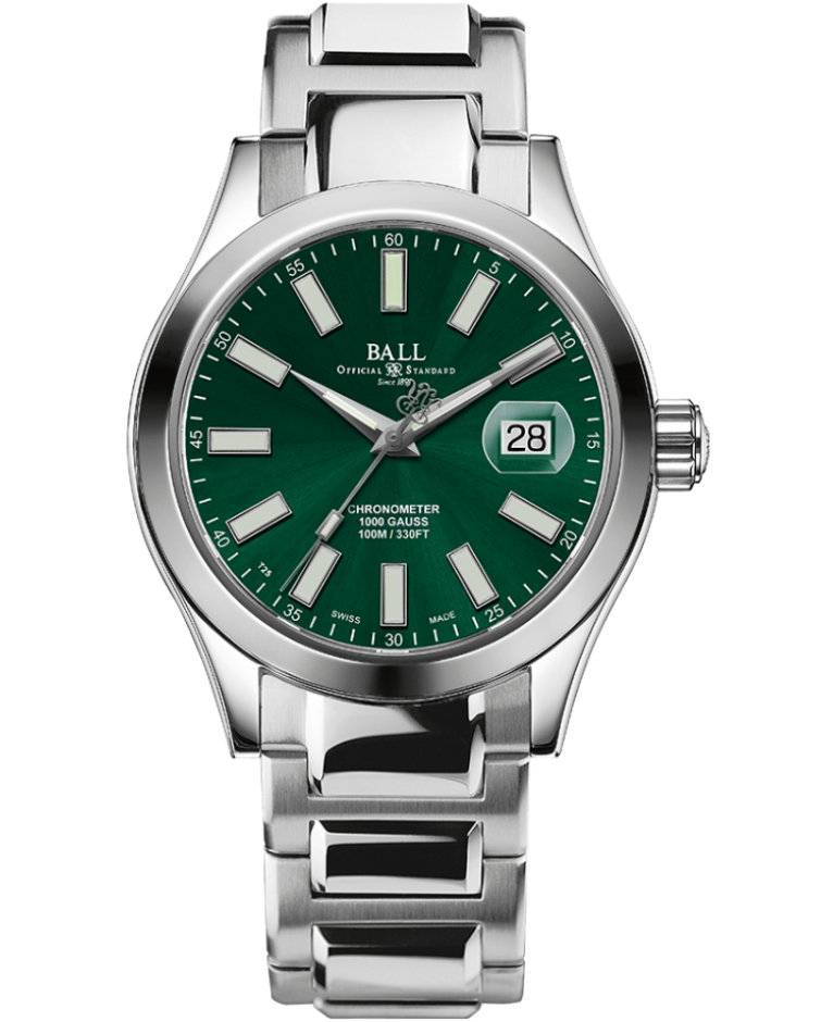Engineer III Marvelight Chronometer | Green Dial | Steel Bracelet | NM9026C-S6CJ-GR | Ball Watches for sale by Hooper Bolton UK