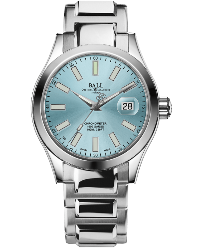 Engineer III Marvelight Chronometer | Ice Blue Dial | Steel Bracelet | NM9026C-S6CJ-IBE | Ball Watches for sale by Hooper Bolton UK