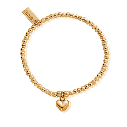 Chlobo | Cute Charm Puffed Heart Gold Bracelet | GBCC067 | by Hooper Bolton