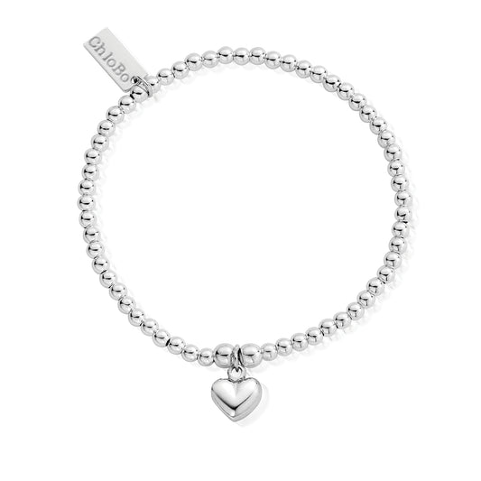Chlobo | Cute Charm Puffed Heart Silver Bracelet | SBCC023 | Hooper Bolton