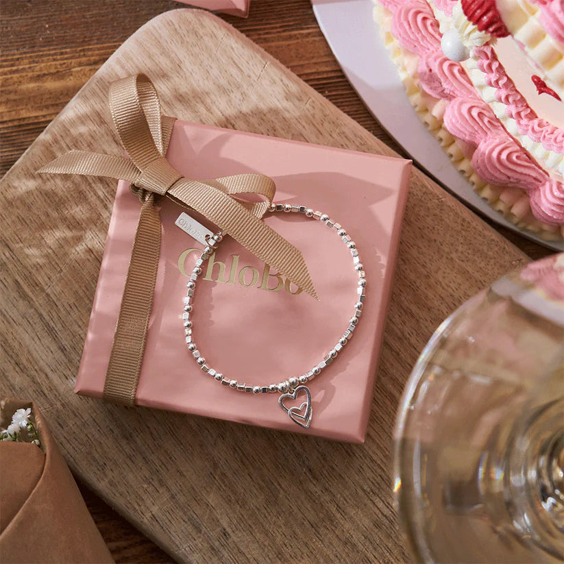 Chlobo | Mini Cube Interlocking Love Heart Bracelet by Hooper Bolton UK