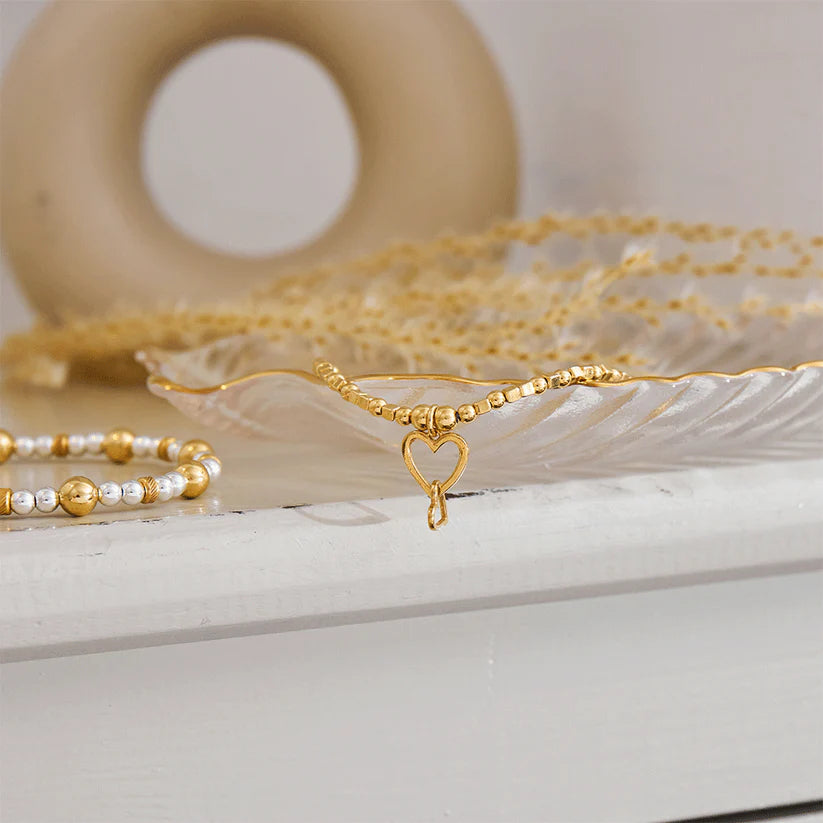 Chlobo | Mini Cube Interlocking Love Heart Bracelet by Hooper Bolton UK