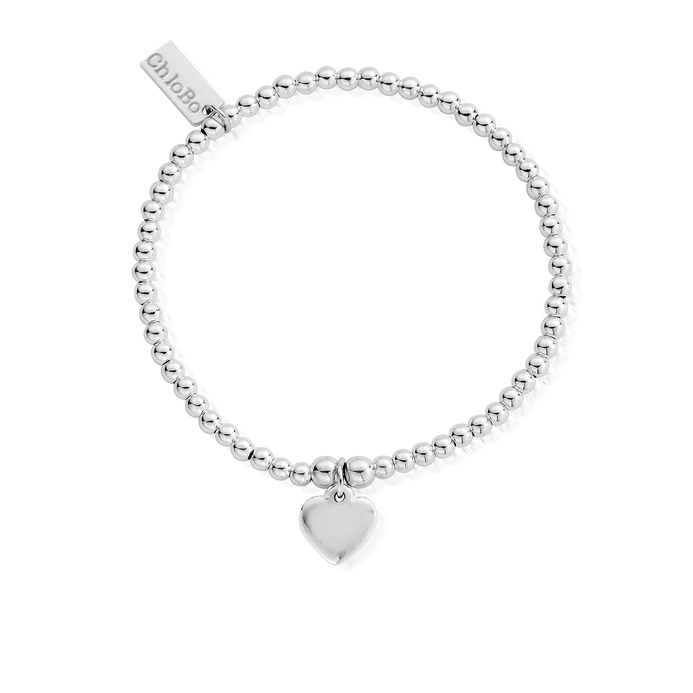 Chlobo | Personalised Cute Charm Heart Silver Bracelet | SBCC024 | by Hooper Bolton