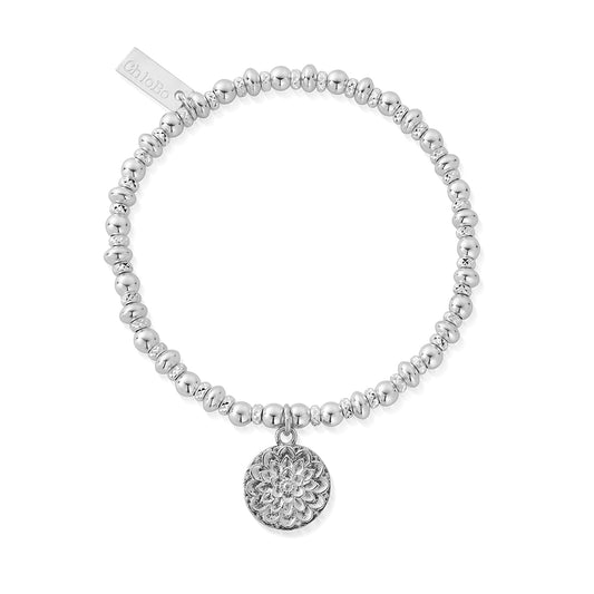 Chlobo | Personalised Didi Sparkle Moonflower Silver Bracelet | SBDS697 | by Hooper Bolton