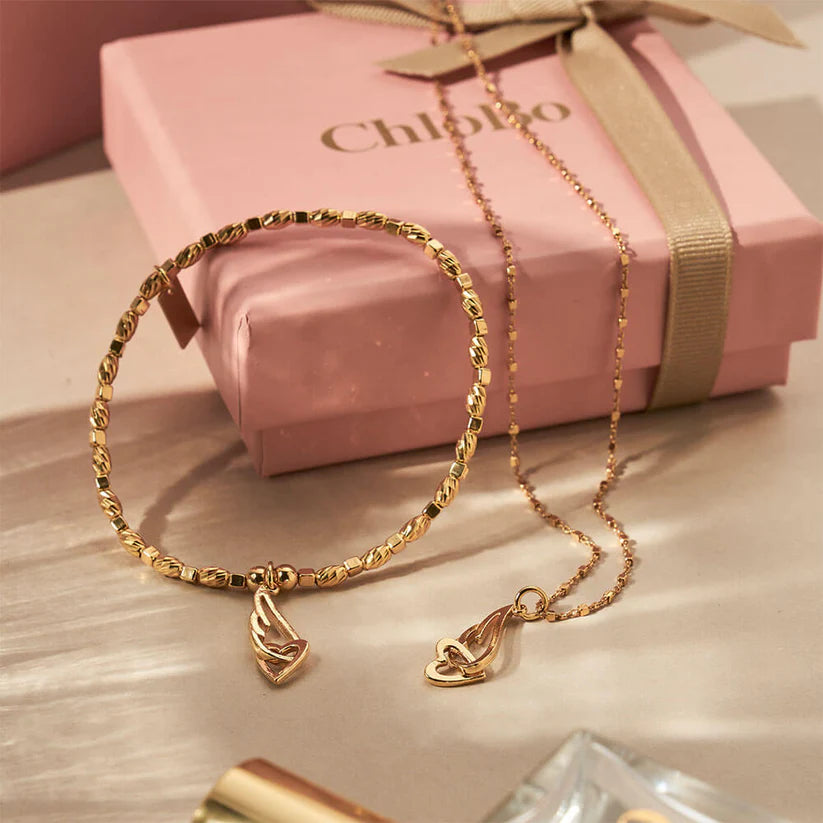 Chlobo | Soul Glow Interlocking Heart & Angel Wing Bracelet | Hooper Bolton UK