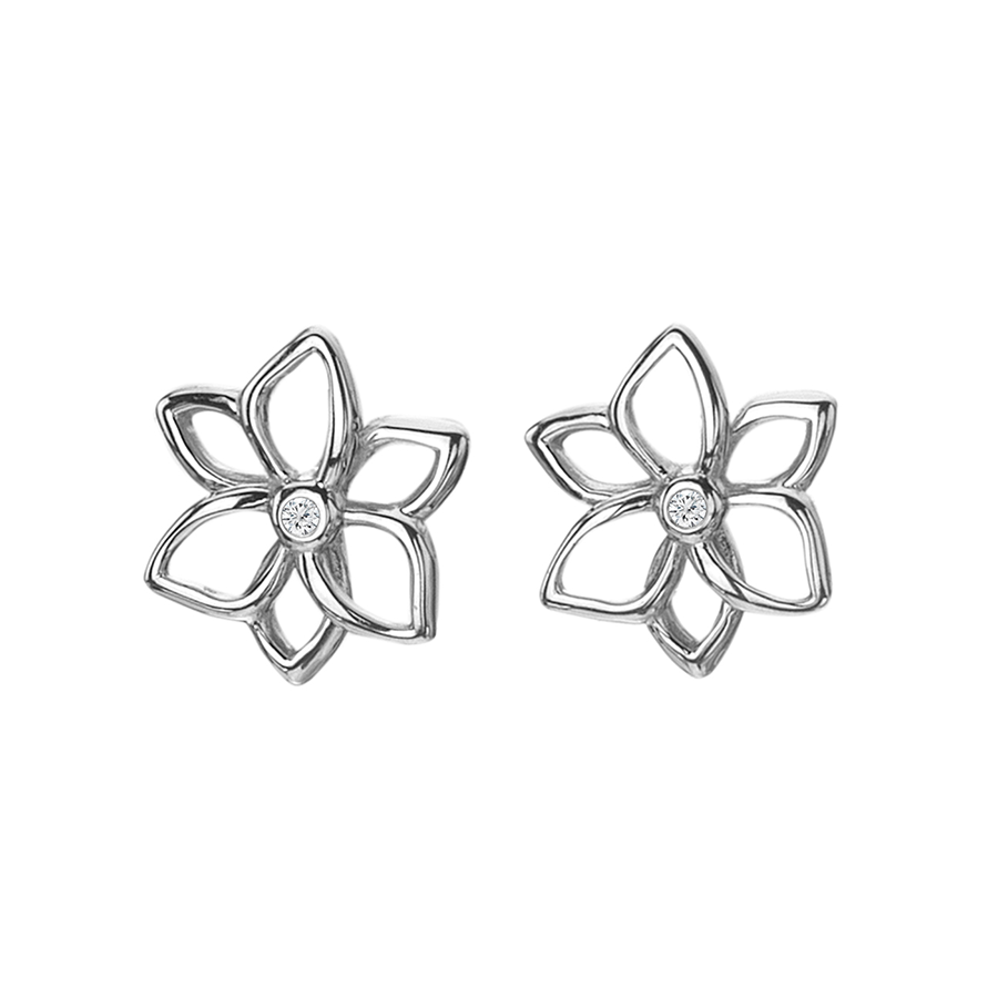 Hot Diamonds Amulet Flower Silver Earrings | DE711 | by Hooper Bolton