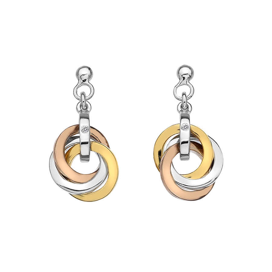 Hot Diamonds Calm Rose and Yellow Gold Earrings (DE389) | Hooper Bolton
