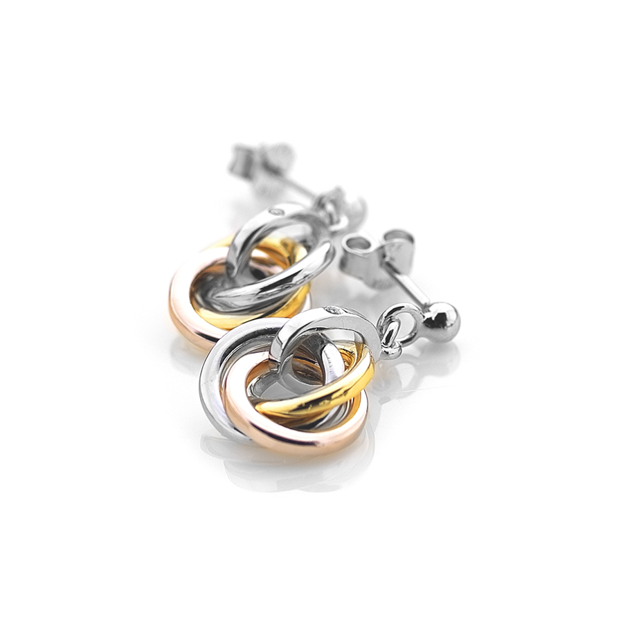 Hot Diamonds Calm Rose and Yellow Gold Earrings (DE389) | Hooper Bolton