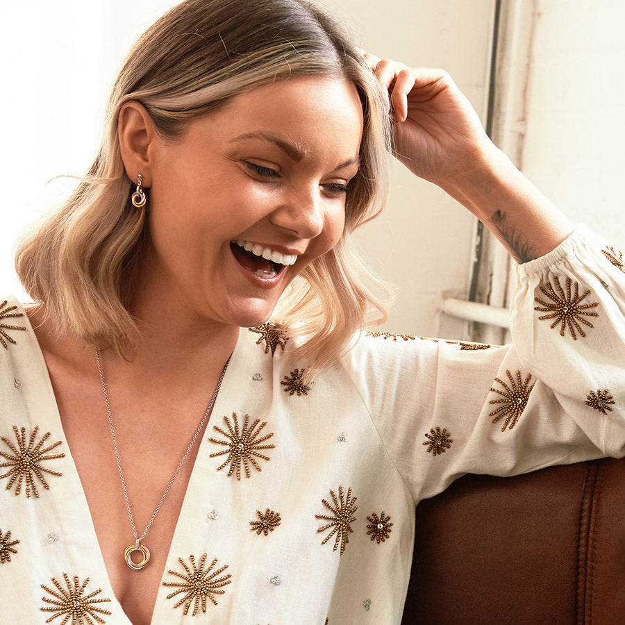Hot Diamonds Calm Rose and Yellow Gold Earrings (DE389) | Hooper Bolton