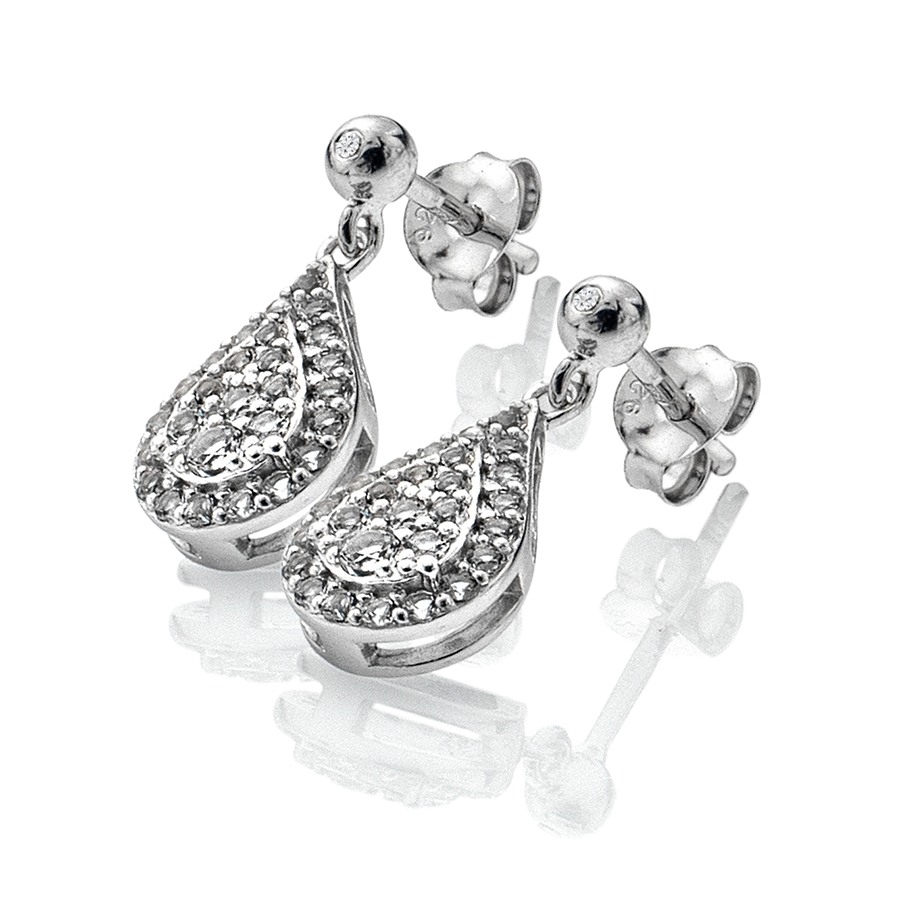 Hot Diamonds Glimmer White Topaz Diamond Earrings (DE735) | Hooper Bolton