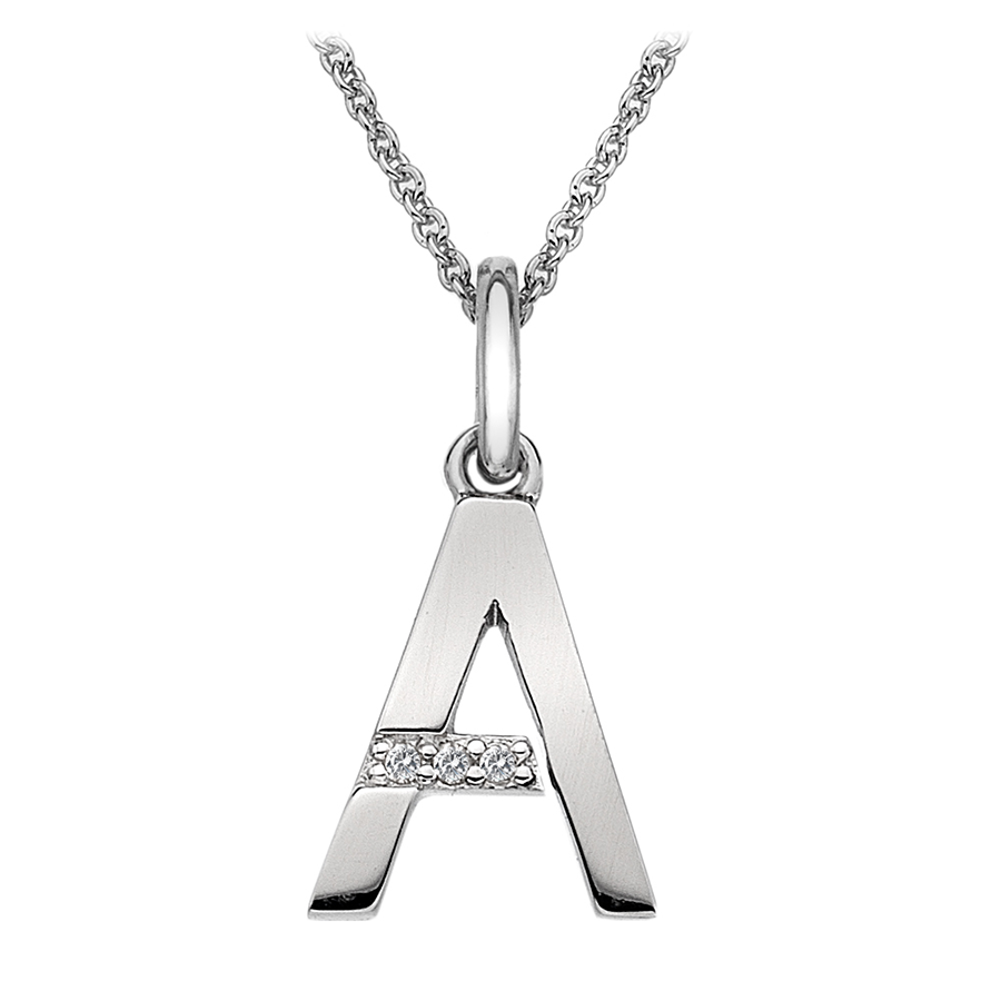 Hot Diamonds Letter A Silver Pendant | DP401 | by Hooper Bolton