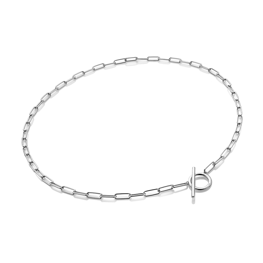 Hot Diamonds Linked T-Bar Silver Necklace (DN170) | Hooper Bolton