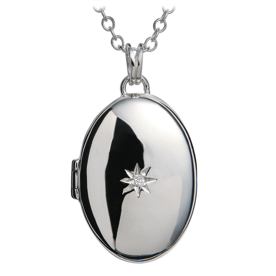 Hot Diamonds Romantic Silver Oval Locket (DP143) | Hooper Bolton