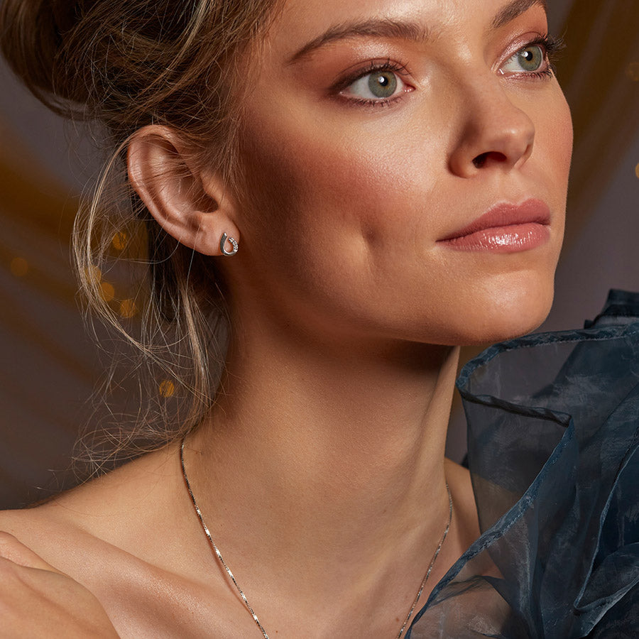 Hot Diamonds Teardrop Silver Earrings | DE729 | by Hooper Bolton