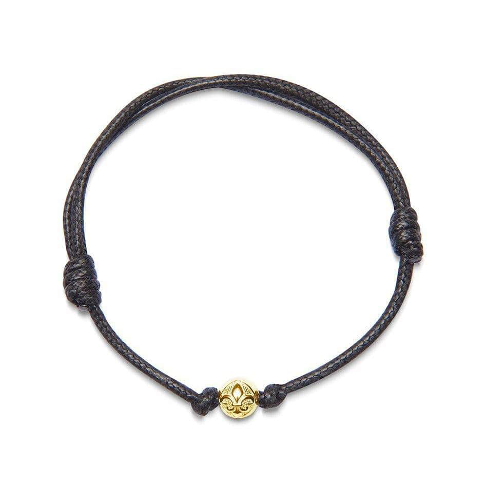 Nialaya | Men's Black String Bracelet with Gold | MST_004 | by Hooper Bolton