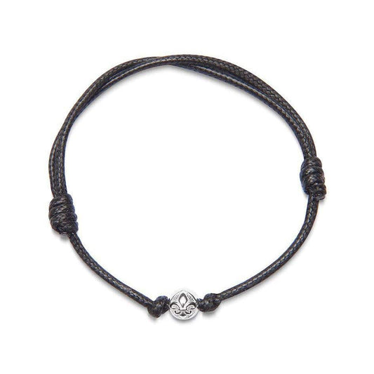 Nialaya | Men's Black String Bracelet with Silver | MST_002 | Hooper Bolton