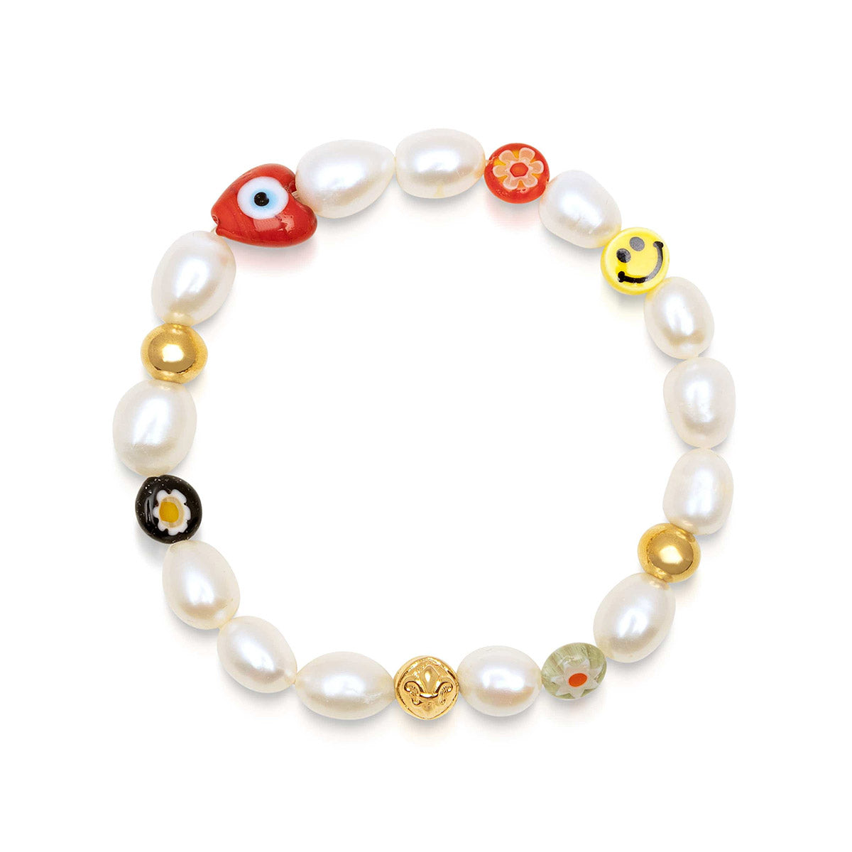 Nialaya | Men's Smiley Face Pearl Bracelet | MCHCO_608 | Hooper Bolton