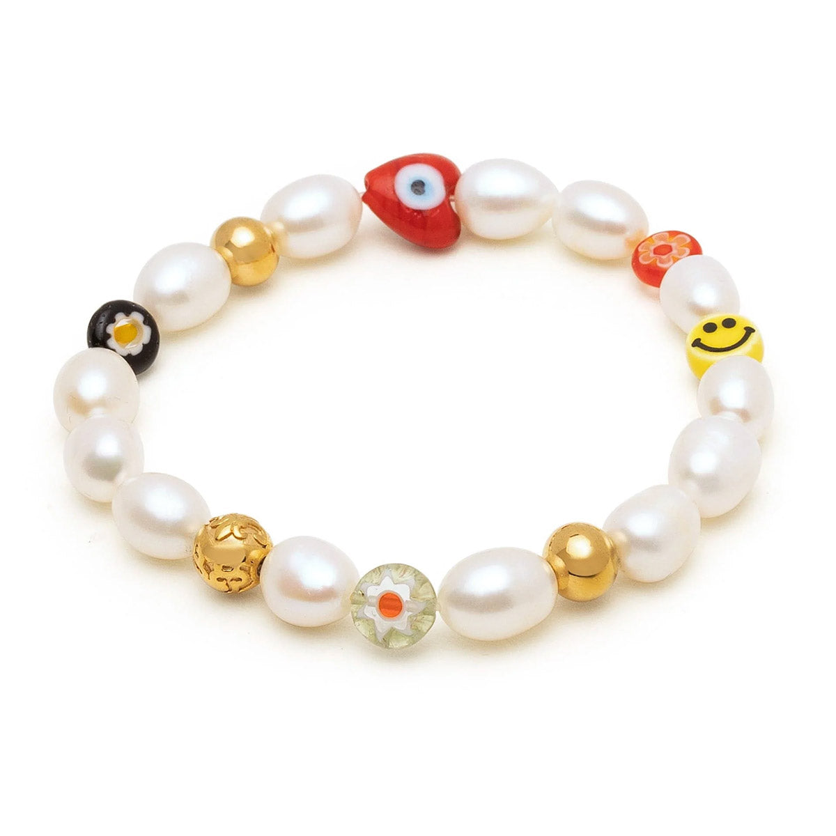 Nialaya | Men's Smiley Face Pearl Bracelet | MCHCO_608 | Hooper Bolton