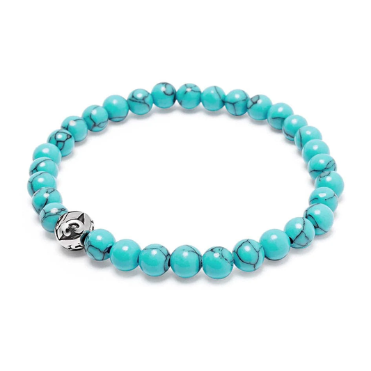 Nialaya | Men's Wristband with Turquoise and Silver | MCHCO_235 | Hooper Bolton
