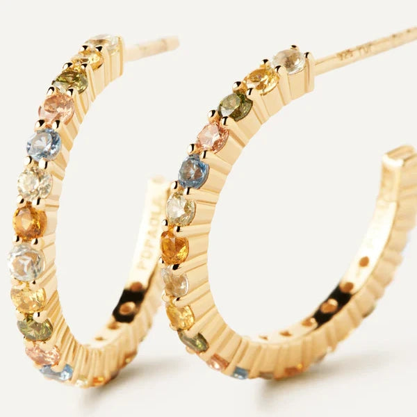 PDPAOLA | Rainbow Hoops Earrings | AR01-B96 | designer earrings by Hooper Bolton