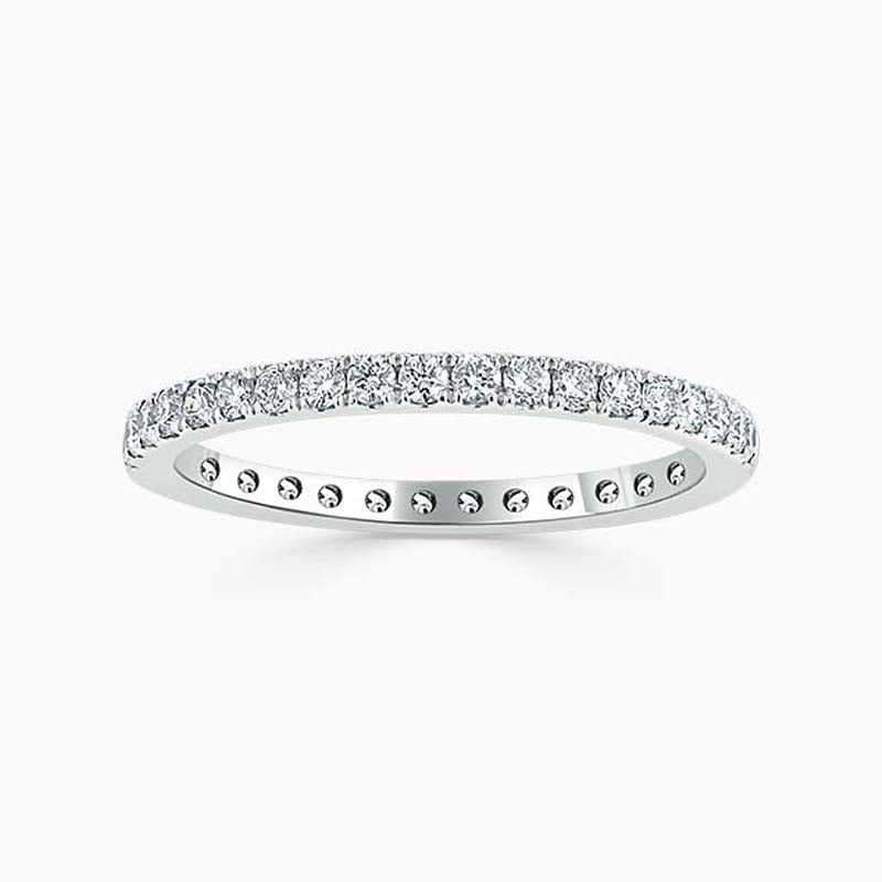 Bespoke Handmade Jewellery | 18ct White Gold 1.80mm Round Brilliant Cutdown Set Full Eternity Ring