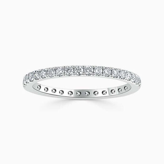 Bespoke Handmade Jewellery | 18ct White Gold 1.80mm Round Brilliant Cutdown Set Full Eternity Ring