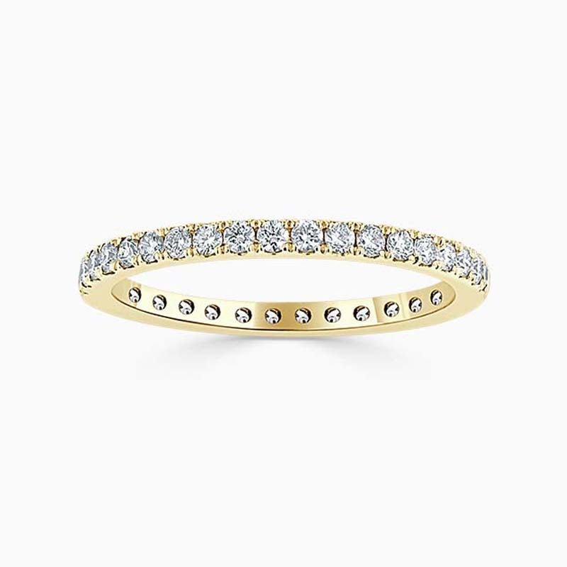 Bepsoke Handmade Jewellery | 18ct Yellow Gold 1.80mm Round Brilliant Cutdown Set Full Eternity Ring